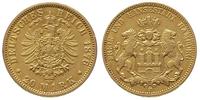 20 marek 1876/J, Hamburg, złoto 7.92 g