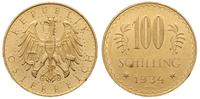 100 szylingów 1934, Wiedeń, złoto 23.53 g, Fr. 5