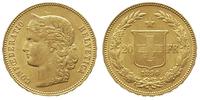 20 franków 1890/B, Berno, typ Helvetia, złoto 6.