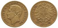 10 marek 1873/E, Drezno, złoto 3.92 g, rzadkie, 