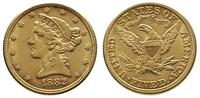 5 dolarów 1882, Filadelfia, złoto 8.35 g
