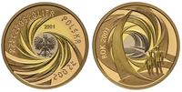 200 złotych 2001, Warszawa, ROK 2001, złoto, pla
