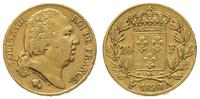 20 franków 1820/A, Paryż, złoto 6.43 g, Gadoury 