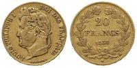 20 franków 1839/A, Paryż, złoto 6.40 g, patyna