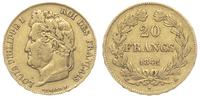 20 franków 1841/A, Paryż, złoto 6.41 g, patyna, 