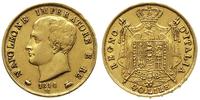 40 lirów 1814/M, Mediolan, złoto 12.88 g, patyna