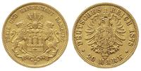 20 marek 1878/J, Hamburg, złoto 7.91 g