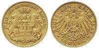 10 marek 1893/J, Hamburg, złoto 3.94 g