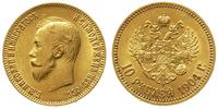 10 rubli 1904, Petersburg, rzadki rocznik, złoto