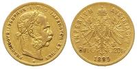 8 florenów = 20 franków 1885, Wiedeń, złoto 6.38