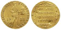 dukat 1828, Utrecht, złoto 3.53 g, wielokrotnie 