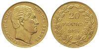 20 franków 1865, Bruksela, złoto 6.43 g