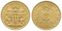 20 marek 1899/J, Hamburg, złoto 7.92 g