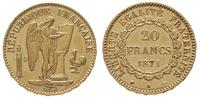 20 franków 1871 / A, Paryż, złoto 6.45 g