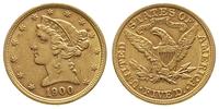 5 dolarów 1900, Filadelfia, złoto 8.35 g