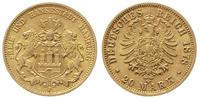 20 marek 1878, Hamburg, złoto 7.95 g , Jaeger 21
