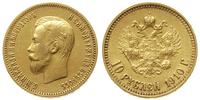 10 rubli 1910/EB, Petersburg, złoto 8.60 g, bard