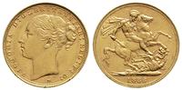 1 funt 1886/M, Melbourne, złoto 7.98 g