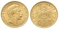 20 marek 1910/J, Hamburg, złoto 7.94 g, rzadsze,