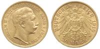 20 marek 1910 J, Hamburg, złoto 7.94 g, rzadkie,