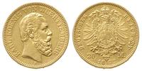 20 marek 1872/F, Stuttgart, złoto 7.93 g, Jaeger