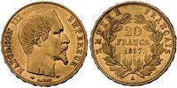 20 franków 1857/ A, Paryż, złoto 6.42 g