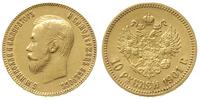 10 rubli 1901/FZ, Petersburg, złoto 8.59 g, Kaza