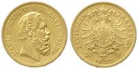 20 marek 1872/F, Stuttgart, złoto 7.92 g, J. 290