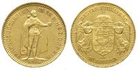 10 koron 1906/KB, Kremnica, złoto 3.38 g, bardzo
