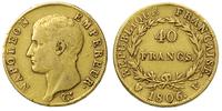 40 franków 1806/U, Turyn, złoto 12.83 g, wybito 