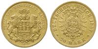20 marek 1887/J, Hamburg, złoto 7.94 g, J. 210