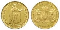 10 koron 1909/KB, Kremnica, złoto 3.38 g, bardzo