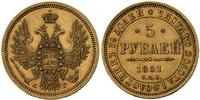 5 rubli 1851, Petersburg, złoto 6.54 g, Uzdeniko