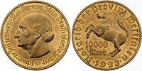10.000 marek 1923, miedź złocona, na rewersie ry