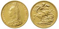 1 funt 1889 / M, Melbourne, złoto 7.96 g
