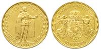 10 koron 1911/KB, Kremnica, złoto 3.38 g, bardzo