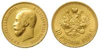 10 rubli 1909/EB, Petersburg, złoto 8.60 g, bard