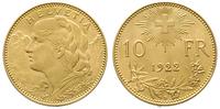 10 franków 1922 / B, Berno, złoto 3.22 g, Friedb