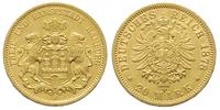 20 marek 1878 / J, Hamburg, złoto 7.92 g, Jaeger