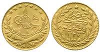 25 kurus AH 1327 (1909), złoto 1.80 g, piękne, K