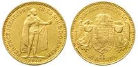 10 koron 1910, złoto 3.38 g, bardzo ładne