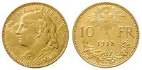 10 franków 1915, złoto 3.22 g, piękne