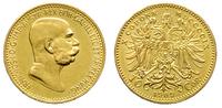 10 koron 1909, złoto 3.39 g, piękne