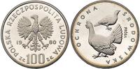100 złotych 1980, PRÓBA, GŁUSZEC, srebro 16.5 g,