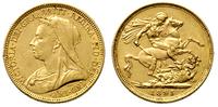 1 funt 1895/M, Melbourne, złoto 7.95 g, Friedber