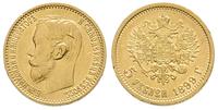 5 rubli 1899/EB, Petersburg, złoto 4.29 g, Kazak