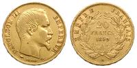 20 franków 1859/A, Paryż, złoto 6.44 g, Friedber