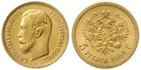 5 rubli 1904 / AR, Petersburg, złoto 4.29 g, wyś