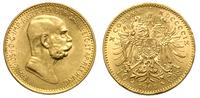 10 koron 1909, Wiedeń, zloto 3.38 g, bardzo ładn