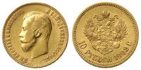 10 rubli 1902/AP, Petersburg, złoto 8.60 g, bard